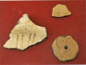 鴨部南谷遺跡から出土した縄文土器片