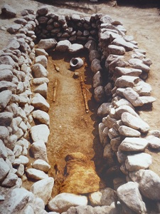 川上古墳発掘当時の石室(老人ホーム南側の墓地内）