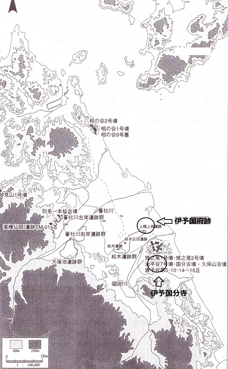 今治東部沿岸の古墳の分布図