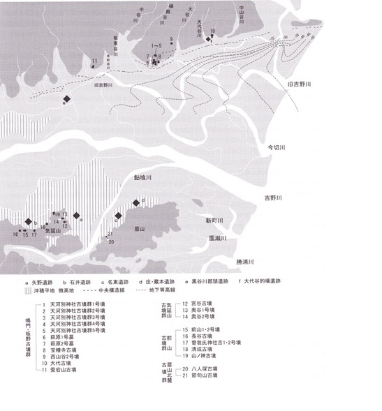 徳島県東部古墳群分布図